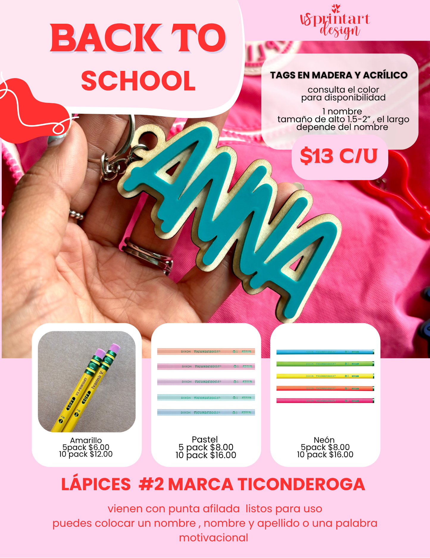 Tags en madera y acrílico
