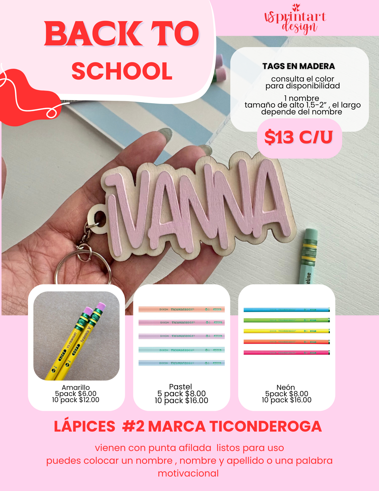 Tags en madera y acrílico