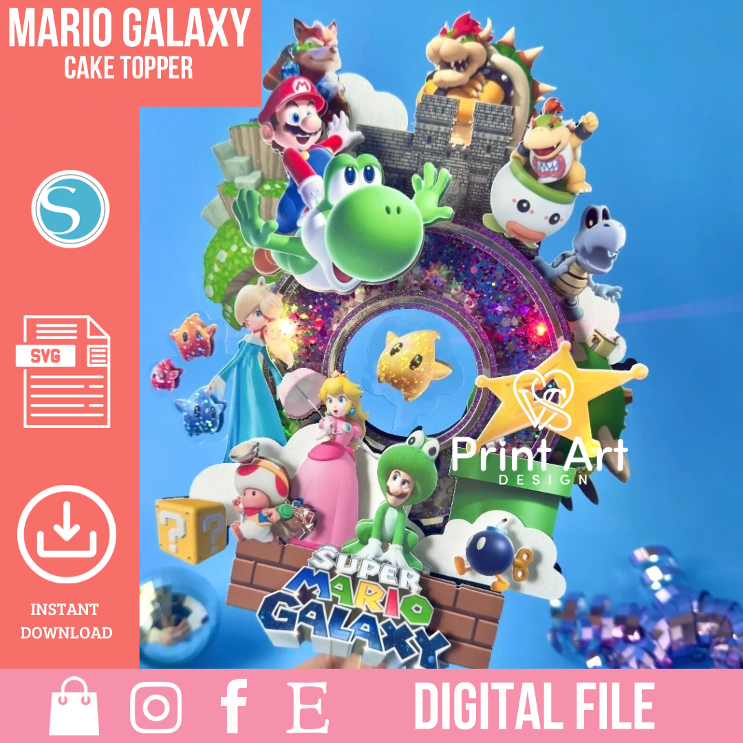 Mario Galaxy Cake Topper
