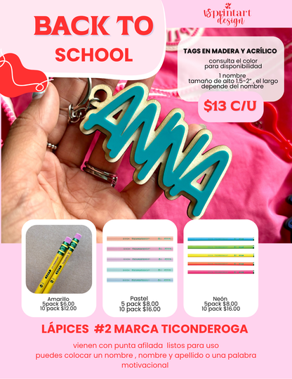 Tags en madera y acrílico